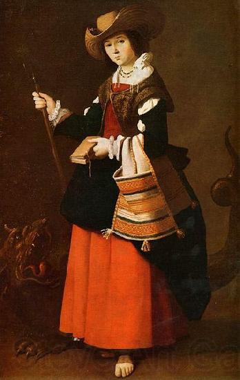 Francisco de Zurbaran Saint Margaret, dressed as a shepherdess.